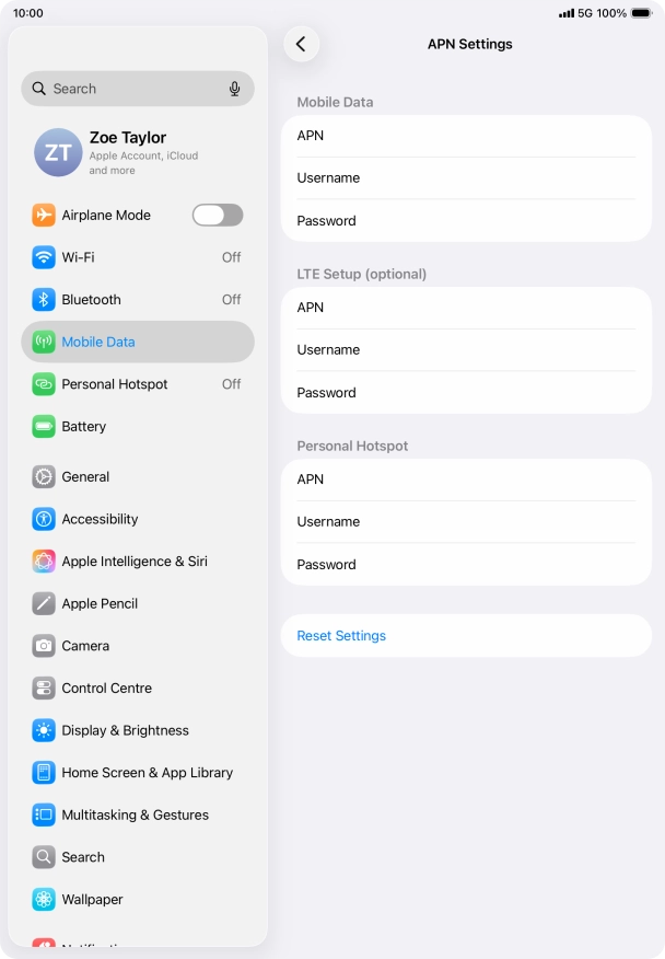 Press APN and key in wap.vodafone.co.uk.