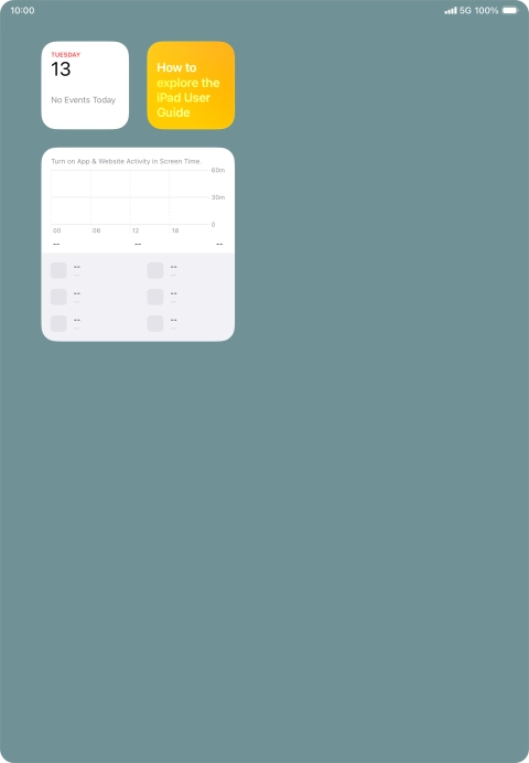 Slide your finger up or down on the screen to see more widgets.