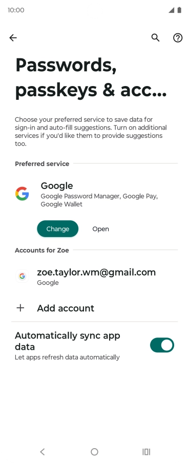 Press Add account.