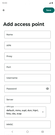 Press Name and key in Vodafone MMS.