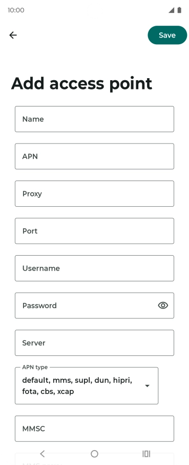 Press Name and key in Vodafone MMS.