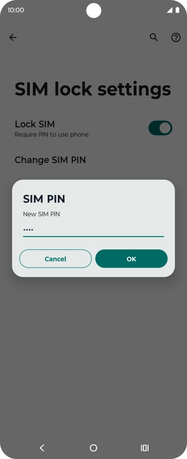 Key in a new four-digit PIN and press OK.