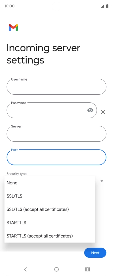 Press SSL/TLS.