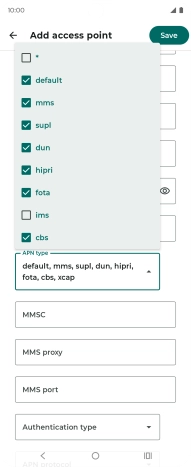 Press the required settings.