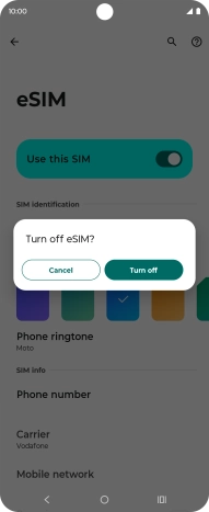 If you turn off the function, press Turn off.