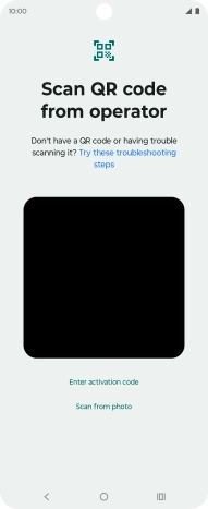 Place the QR code you've received inside the phone camera frame to scan the code. Your eSIM is transferred to your new phone over the internet.