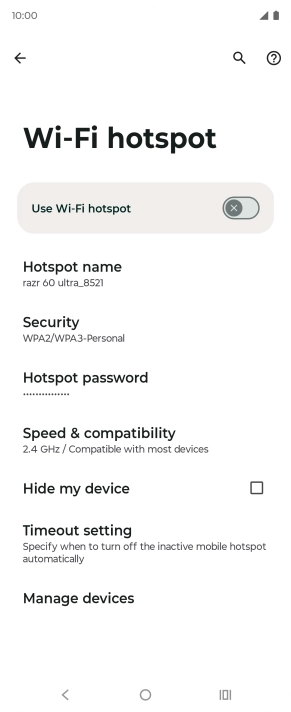 Press Hotspot name.
