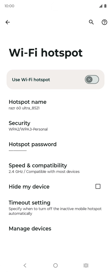 Press Hotspot name.