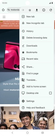 Press Settings.