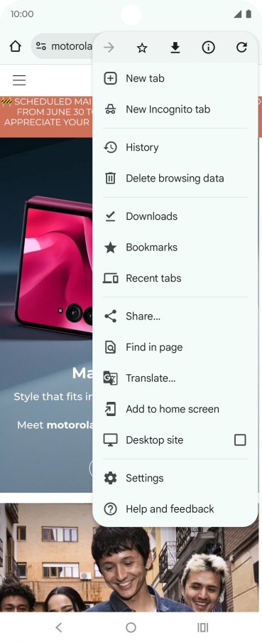Press Settings.