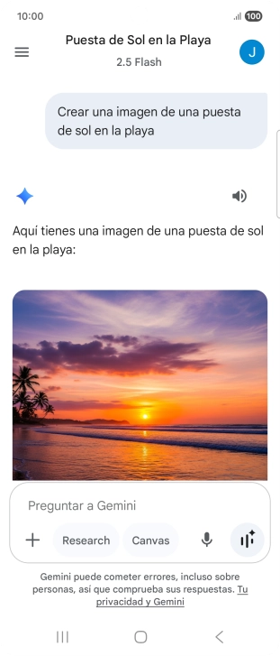 También puedes pedir a Gemini que genere una fotografía partiendo de tu descripción.