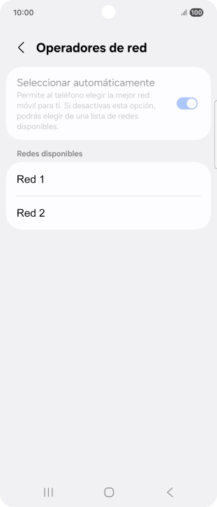 Pulsa la red deseada.