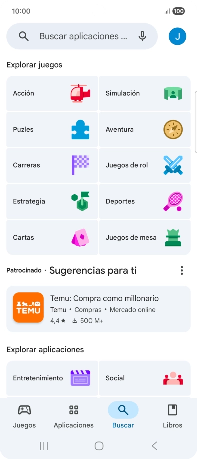 Pulsa en el campo de búsqueda.