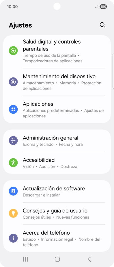 Pulsa Administración general.