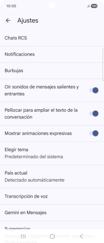 Pulsa Gemini en Mensajes.