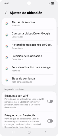 Pulsa Precisión de la ubicación.