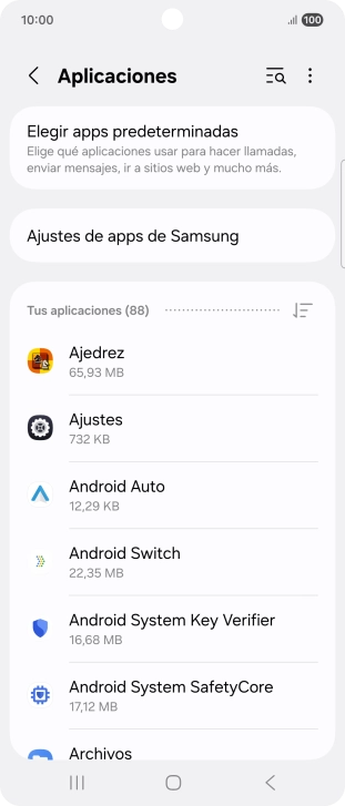 Pulsa la app deseada.