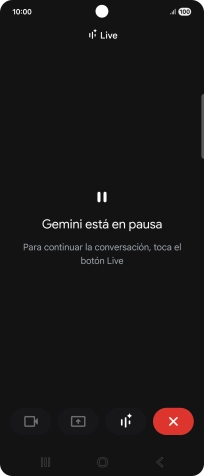 Para retomar la conversación, pulsa el icono de retomar conversación.