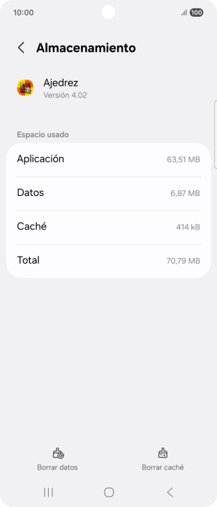 Pulsa Borrar caché.