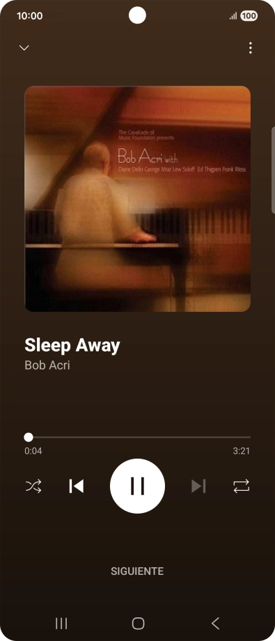 Pulsa la flecha hacia la derecha para ir al archivo de música siguiente.