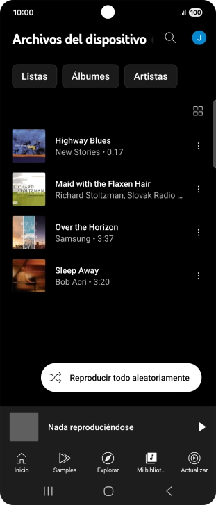 Pulsa el archivo de música deseado.