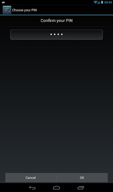 Key in the lock code again and press OK.