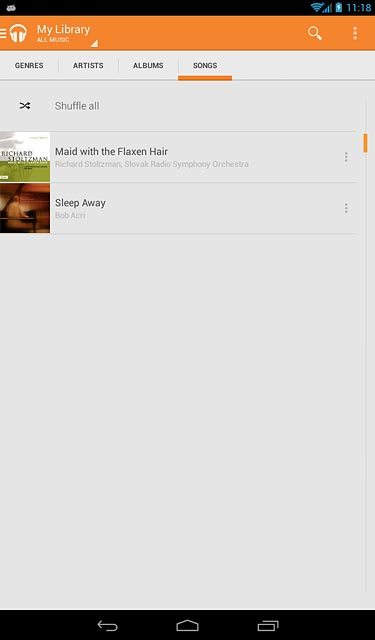 Go to the required audio file or playlist.Press the required audio file.