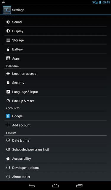 Press About tablet.