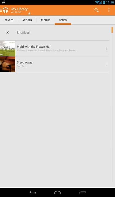 Press the menu icon next to the required audio file.