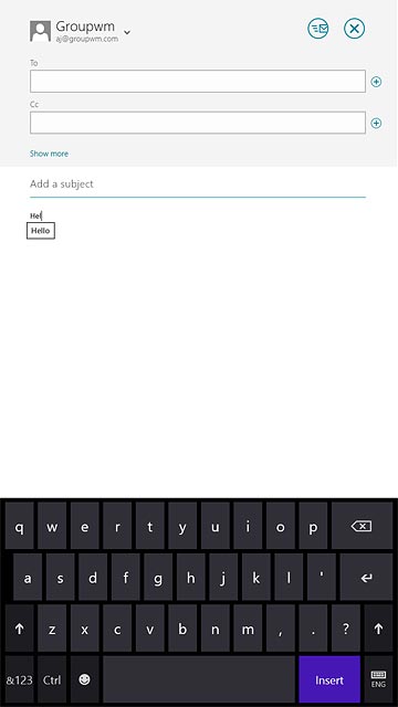 Press Insert to insert the word suggestion.