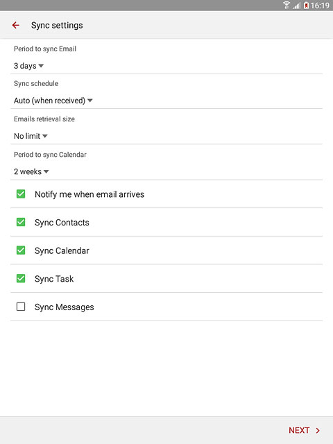 Press the drop down list below 