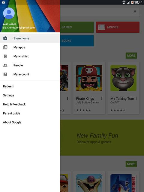 Slide your finger right starting from the left side of the display.Press My apps.