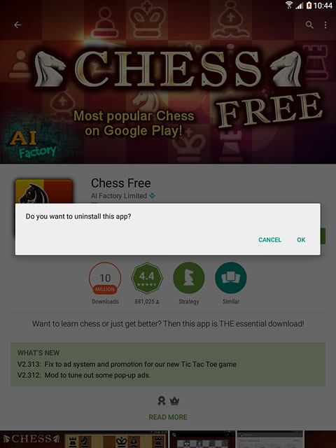 Press OK to confirm.