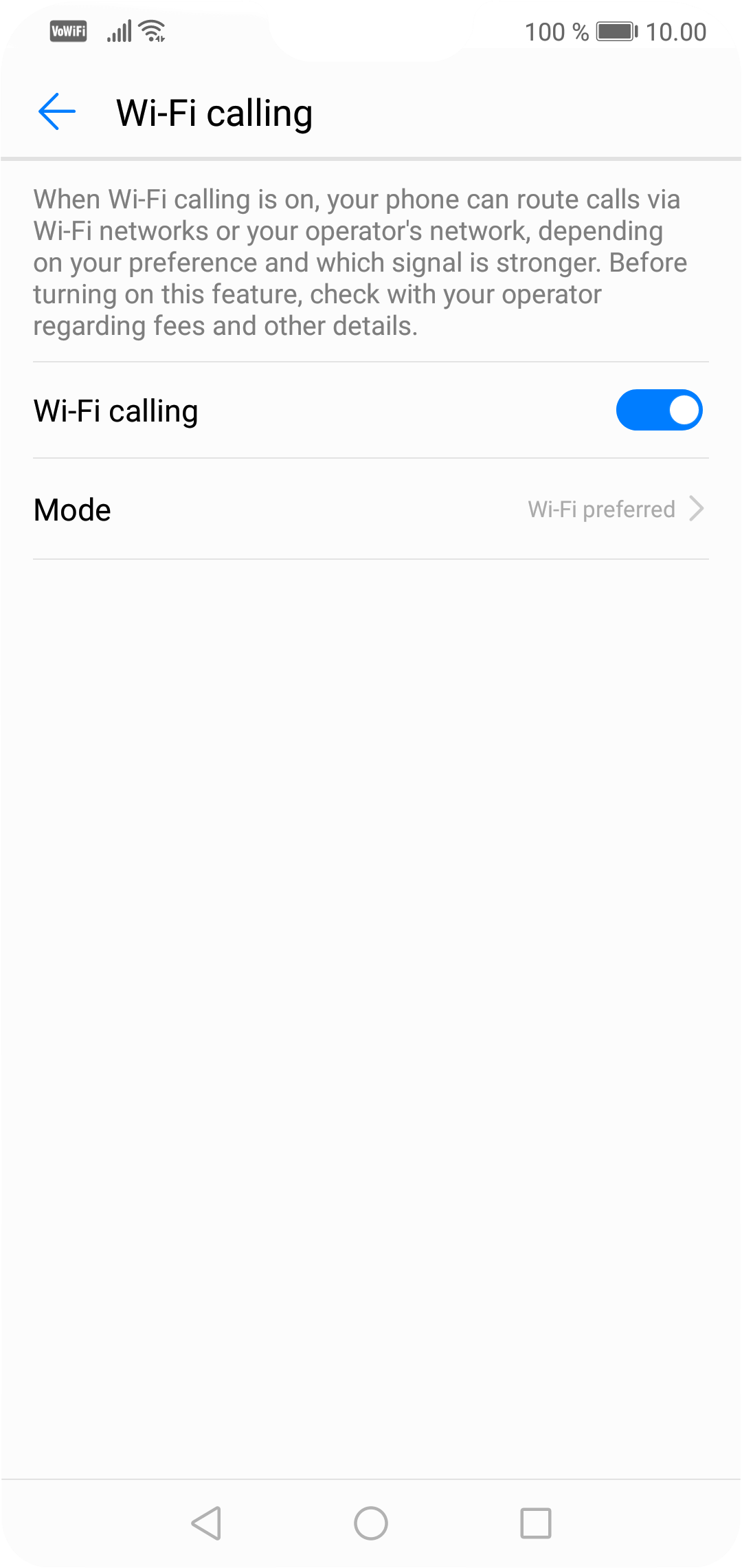 how to turn off wifi calling notification