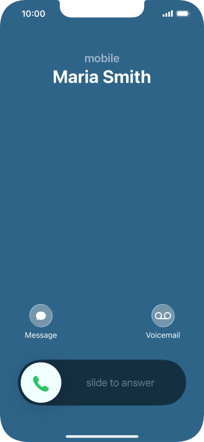 Press and drag the accept call icon right.