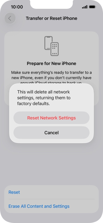Press Reset Network Settings.