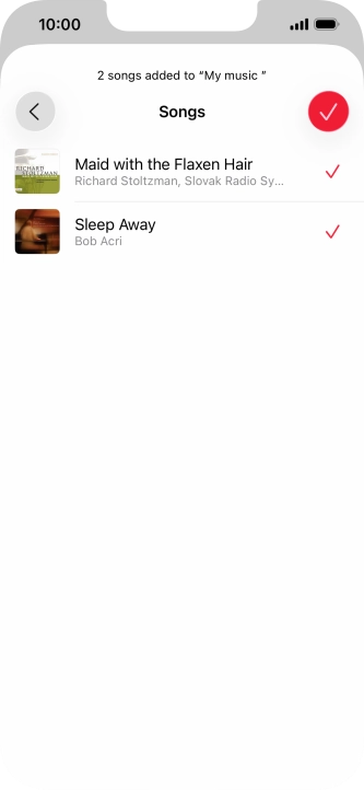 Press the confirm icon.