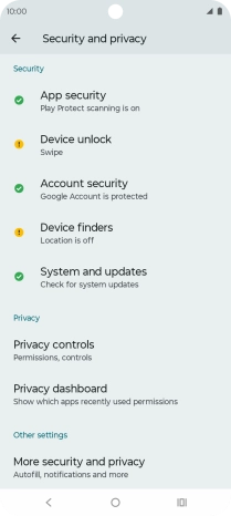 Press Privacy dashboard.