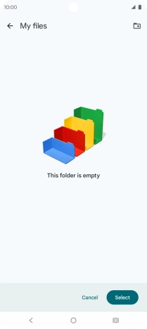 To create a new folder, press the new folder icon and follow the instructions on the screen to create a new folder.