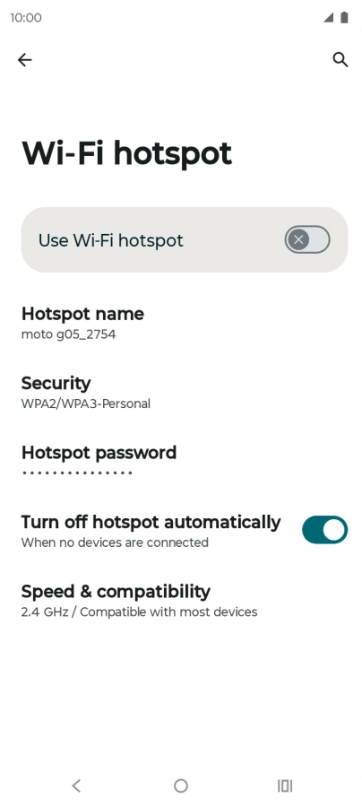 Press Hotspot name.