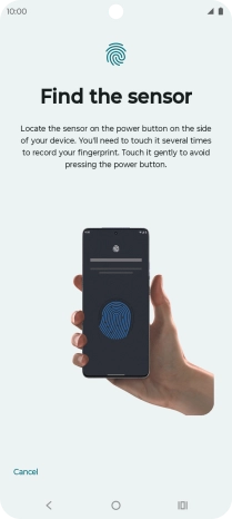 Follow the instructions on the screen to create the phone lock code using your fingerprint.