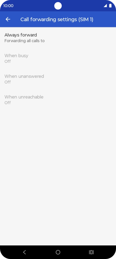 Press the required divert type.
