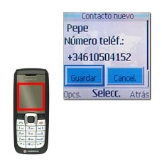 Introduzca el nombre con el que desea guardar el número.Elija Guardar y pulse la tecla de navegación.