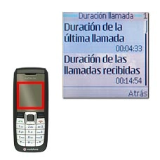 Elija una de las vistas siguientes:Duración de la última llamada