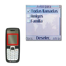 La pantalla muestra una lista de los grupos llamantes existentes.Elija el grupo llamante deseado o Todas llamadas y pulse la tecla de navegación.