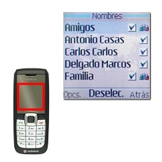 Cuando la casilla a la derecha del nombre está marcada con una V, el nombre está seleccionado.