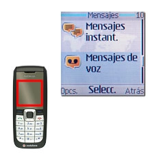 Vaya a Mensajes de voz y pulse la tecla de navegación.