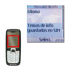 Temas de info guardados em SIM, véase 2c.