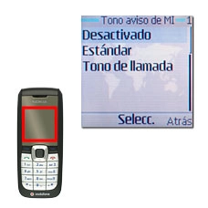 Elija Desactivado, Estándar o Tono de llamada y pulse la tecla de navegación.