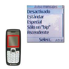 Elija el tono de aviso deseado:Desactivado